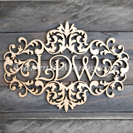 G.DeBrekht 91117P-32 3-Letter Victorian Frame Painted Wooden Monogram