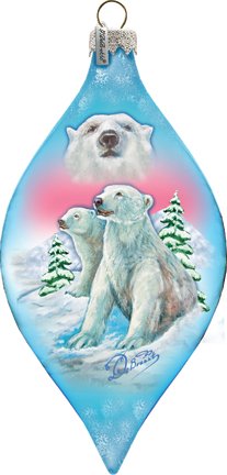 GDeBrekht 74178 Polar Bear Glass Ornament Drop