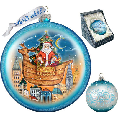 GDeBrekht 744-032B Christmas Araival Glass Ornament- Blue