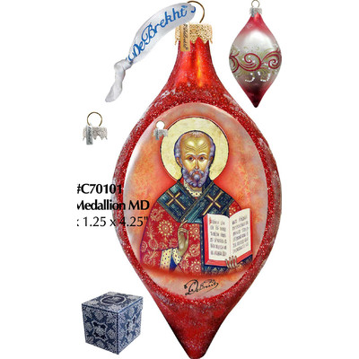 GDeBrekht 757-011 Saint Nick Glass Ornament Drop