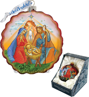 GDeBrekht 759-035 Miracle Nativity Flower Glass Ornament