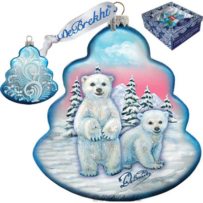 GDeBrekht  Polar Bear Tree Glass Ornament