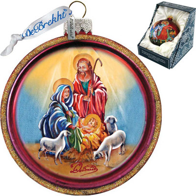 GDeBrekht  Nativity Cut Ball Glass Ornament