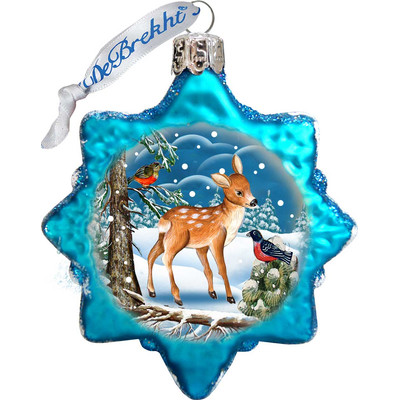 GDeBrekht  Santas Forest Friends Glass Ornament