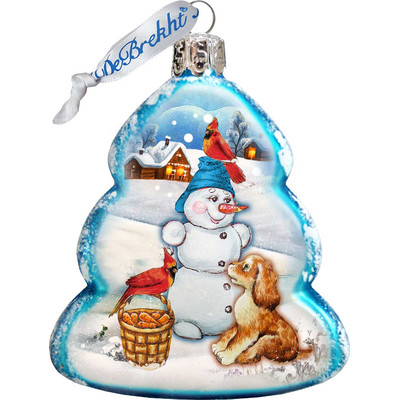 GDeBrekht 773021 Building A Snowman Glass Ornament