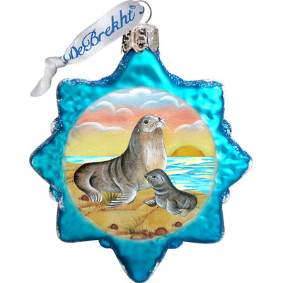 GDeBrekht 775476 Seal Star Coastal Glass Ornament