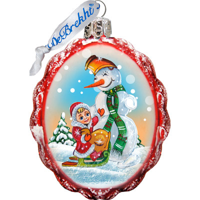 GDeBrekht  Playing Snowman Glass Ornament