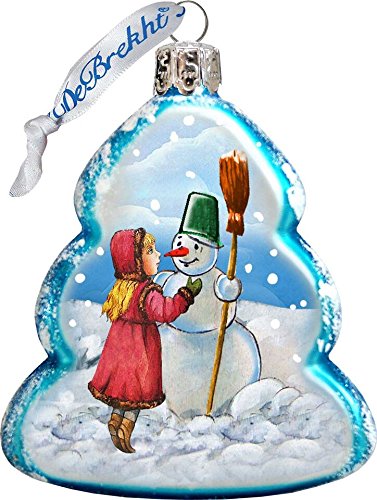 GDeBrekht Playing Snowman Glass Ornament - 3 x 1 x 3.5 in.