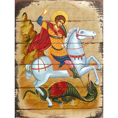 GDeBrekht Saint George Wooden Board Art- 6 x 8 in.