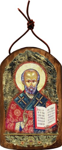 GDeBrekht  Inspirational Icon Saint Nicholas Wooden Ornament