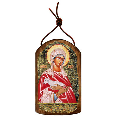 GDeBrekht  Inspirational Icon Saint Agnia Wooden Ornament