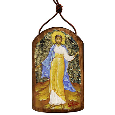 GDeBrekht  Inspirational Icon Jesus Wooden Ornament