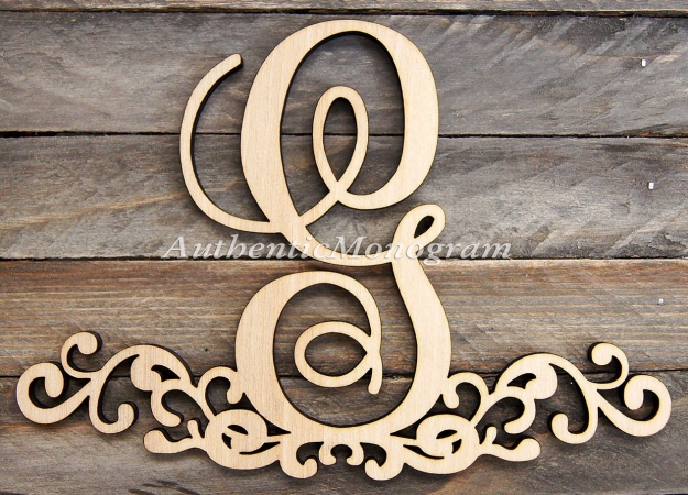 G.DeBrekht 91306P-12 Letter Decorated Base Painted Wooden Monogram