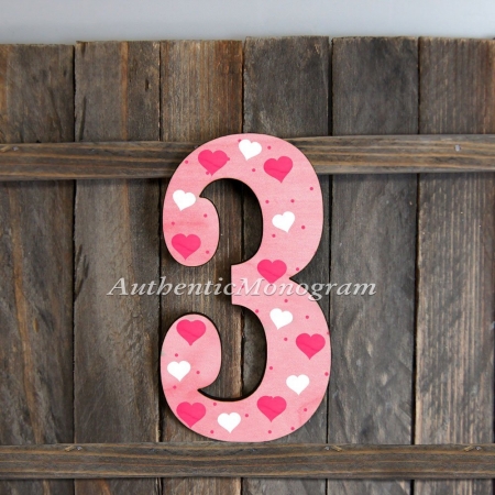 G.DeBrekht 91513R-12 No. 3 Painted Wooden Monogram