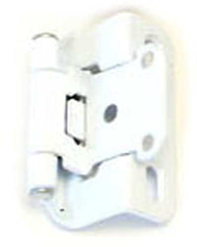 Picture of A07550 W Amerock Decorative Half Wrap 0.5 in. Overlay Self Closing Cabinet Door Hinge- White Pair