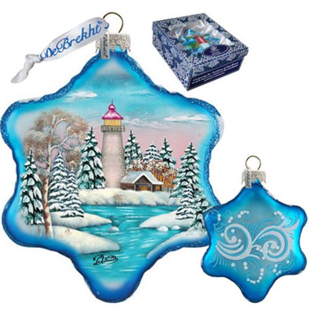 GDeBrekht 754-007 Lighthouse Snowflake Glass Ornament
