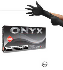 Powder-Free Onyx Nitrile Examination Glove - Black - Large