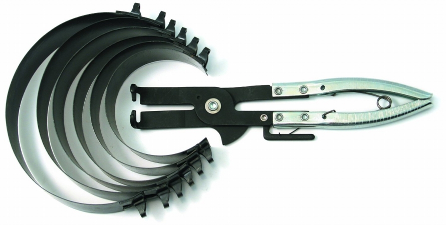 Piston Ring Compressor Set - Black - 6-Piece Set - Versatile Installation Tool