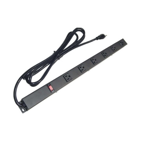Picture of e-dustry EPS-20610V1 6 Outlet Metal Power Strip- Black - 24 in.