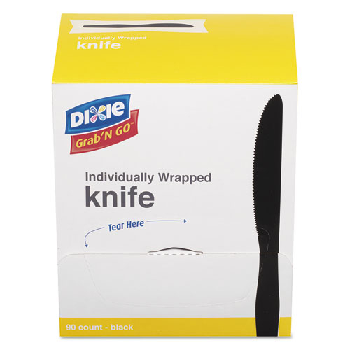 Picture of Dixie Food Service Dxekm5W540 Wrapped Cutlery Knife- Black