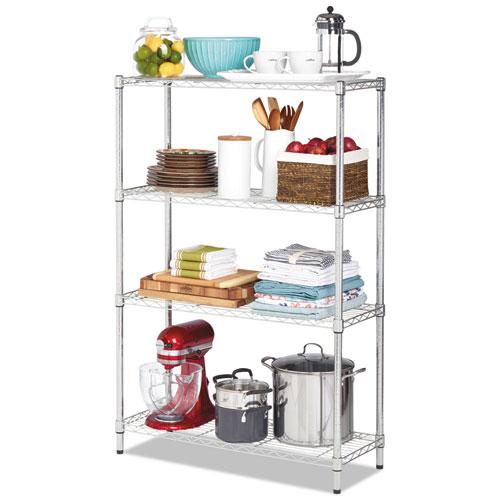 Picture of ALESW843614SR Residential Wire Shelving&#44; Four-Shelf&#44; Silver