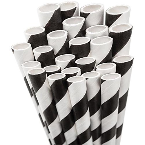 Picture of BWKJSTW775S24 Jumbo Straws- 7.75 in.- Plastic- White Striped