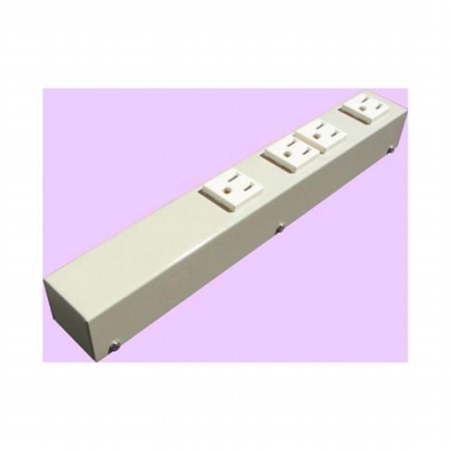 e-dustry EPS-H104NVG 4 Outlet Hardwired Power Strip- 12 in. - White & Ivory