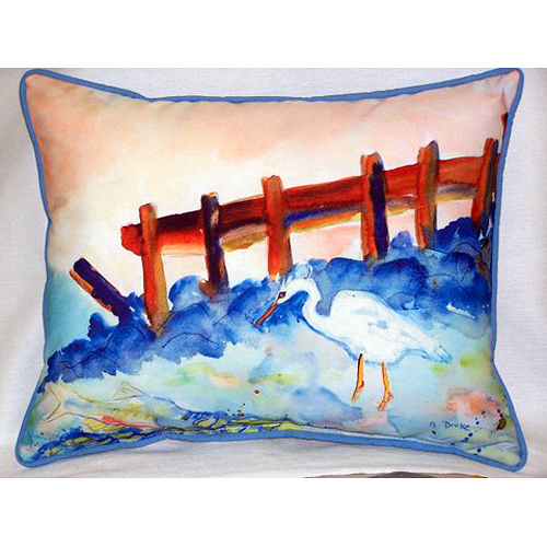 Great White Heron Large Indoor & Outdoor Pillow 16 x 20