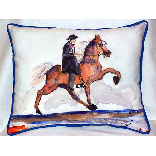 HJ261 Brown Walking Horse Large Indoor & Outdoor Pillow 16 x 20