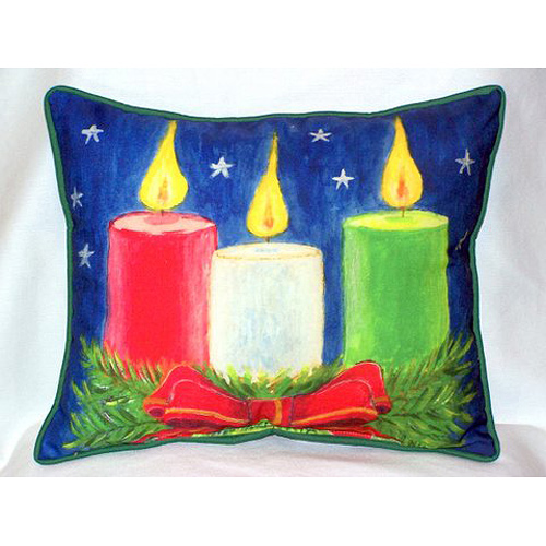Christmas Candles Large Indoor & Outdoor Pillow 16 x 20