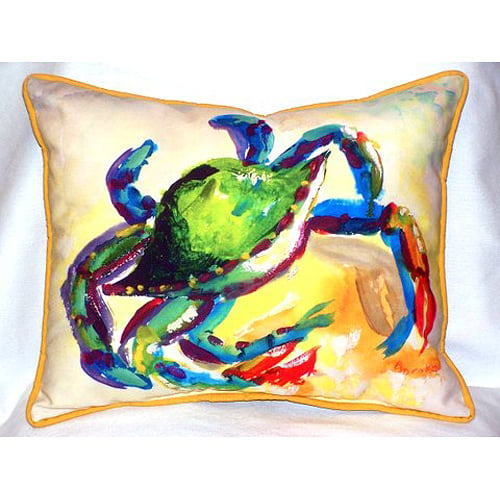 Teal Crab Large Indoor & Outdoor Pillow 16 x 20