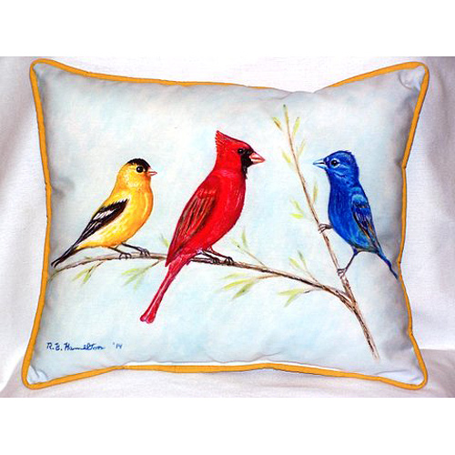 Three Birds Large Indoor & Outdoor Pillow 16 x 20