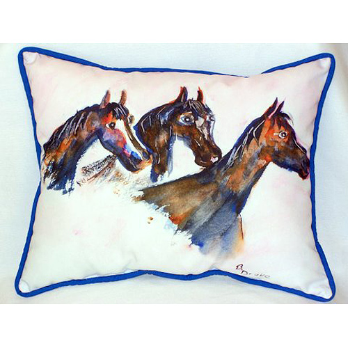 Three Horses Large Indoor & Outdoor Pillow 16 x 20