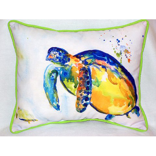 Blue Sea Turtle II Large Indoor & Outdoor Pillow 16 x 20