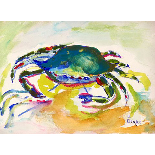 Picture of Betsy Drake DM267G Teal Crab Doormat 30 x 50
