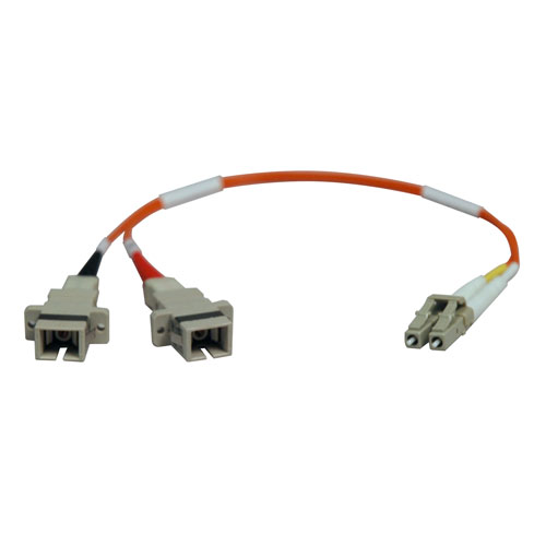 Duplex Multimode 50-125 Fiber Adapter LC-SC Male-Female, 1 ft.