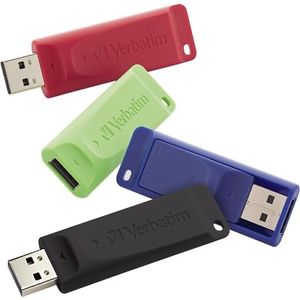 Picture of Verbatim VER99123 16GB Store N Go USB Flash Drive- Blue- Green- Red & Black