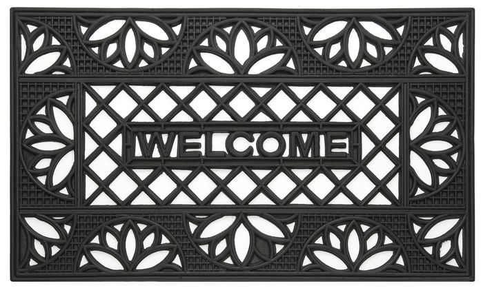 Achim Importing WRM1830TP6 Wrought Iron Rubber Mat Tulip - 18 x 30