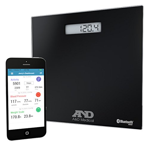 Picture of A&D UC352BLE Medical Deluxe Connected Weight Scale - Black