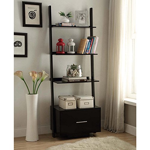 Picture of American Heritage Ladder Bookcase with File Drawer - 8043491BL