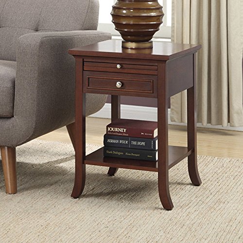 Picture of Convenience Concepts 7102045MG American Heritage Logan End Table with Drawer and Slide - Mahogany