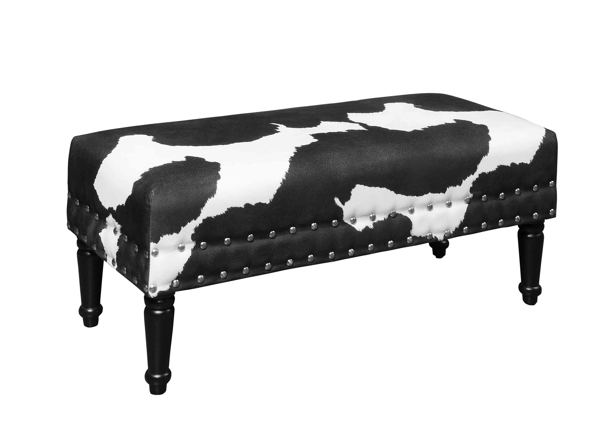 Picture of Convenience Concepts 163923FCH Faux Cowhide Bench with Nailheads