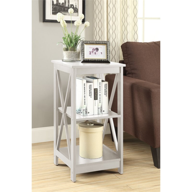 Picture of Convenience Concepts  203085W Oxford End Table with Shelves  White