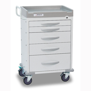 Picture of Cardinal Scale RC33669WHT Rescue Cart- White Frame With 5 White Drawers
