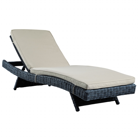 Picture of East End Imports EEI-1876 Summon Outdoor Patio Chaise Lounge&#44; Canvas Antique Beige