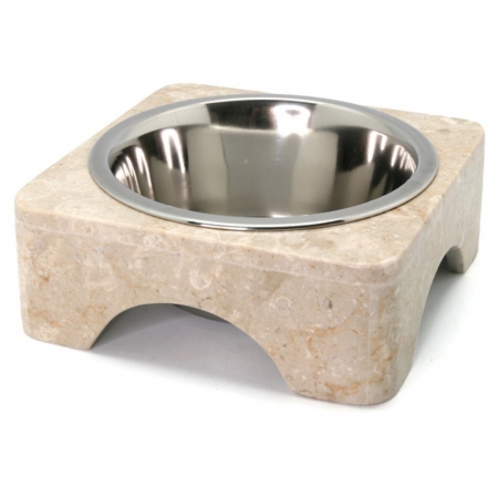 EVCO 32684 Champagne Marble Arched Scalloped with 1.0 qt. Stainless Steel Bowl