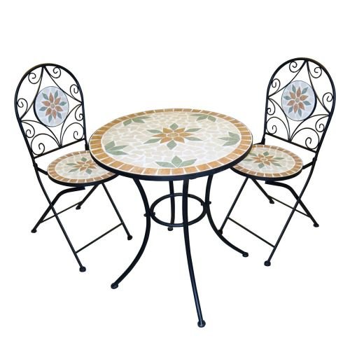 JFH918A Mosaic Bistro Set With Two Chairs