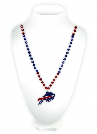 Picture of Buffalo Bills Beads with Medallion Mardi Gras Style