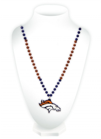 Picture of Denver Broncos Beads with Medallion Mardi Gras Style
