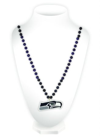Picture of Seattle Seahawks Beads with Medallion Mardi Gras Style